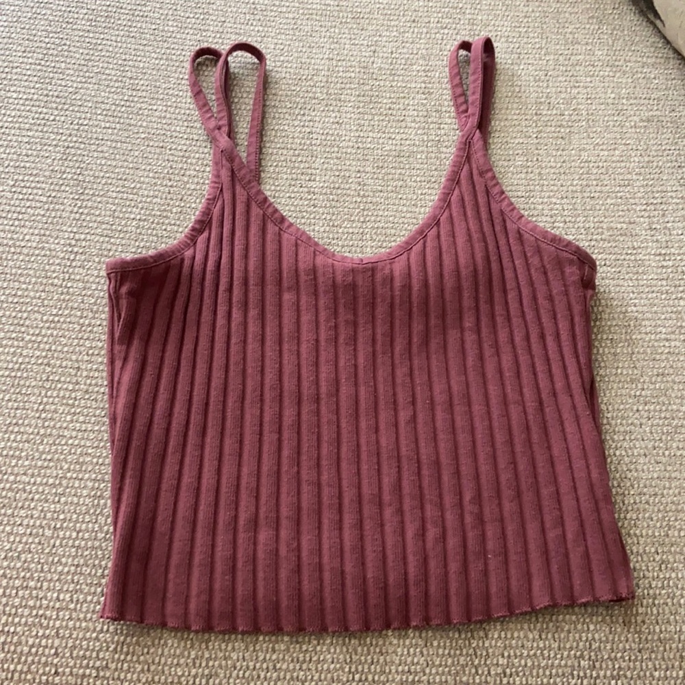 pink cropped tank top size medium
